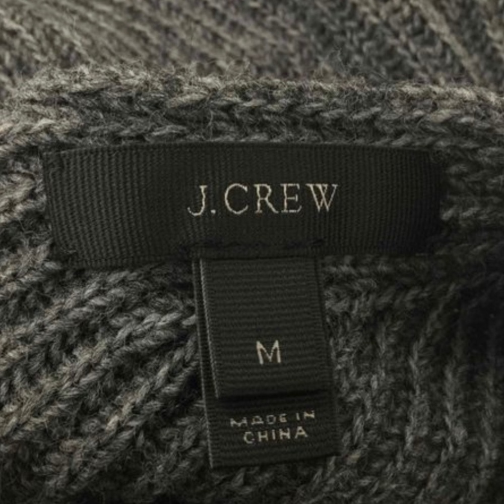 J Crew Open Back Heather Gray Ribbed Knit Soft Alpaca Wool Blend Tunic Sweater - Picture 9 of 14